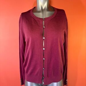 Banana Republic Burgundy Button-Up Cardigan